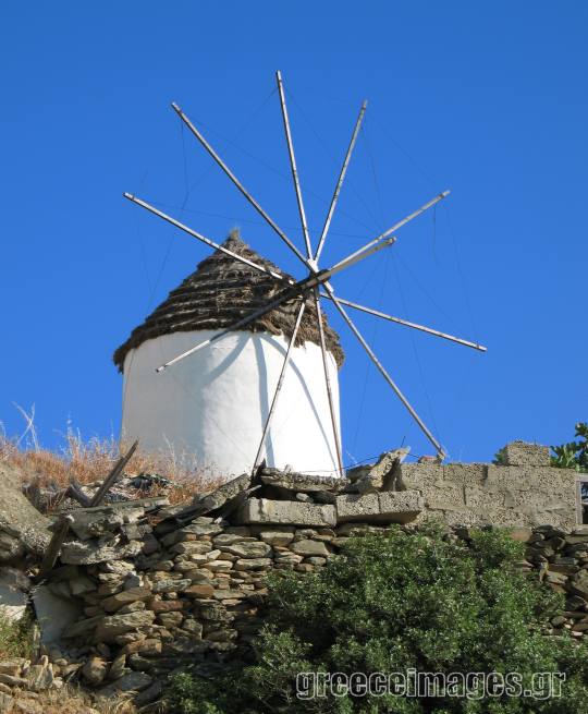 Picturesque windmill in Ios Village